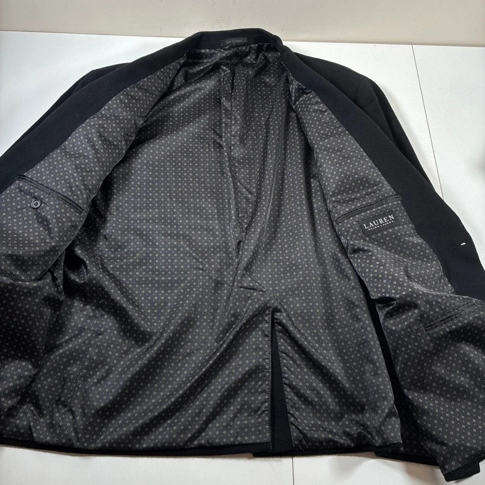 Lauren Ralph Lauren Wool Silk Cashmere Blazer 56R Black Sport Coat (Tag 58R)